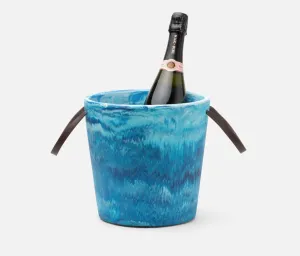 Wesley Blue Swirled Ice Bucket