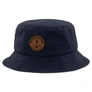 Winnipesaukee Anchor Leather Patch Bucket Hat