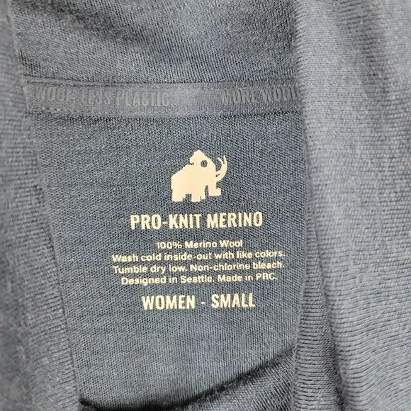 Woolly Mammoth Pro Knit Merino Wool Cowl Neck Pocket Front Base Layer Sweater