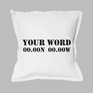 Your Word   Coordinates Stencil Square Pillow
