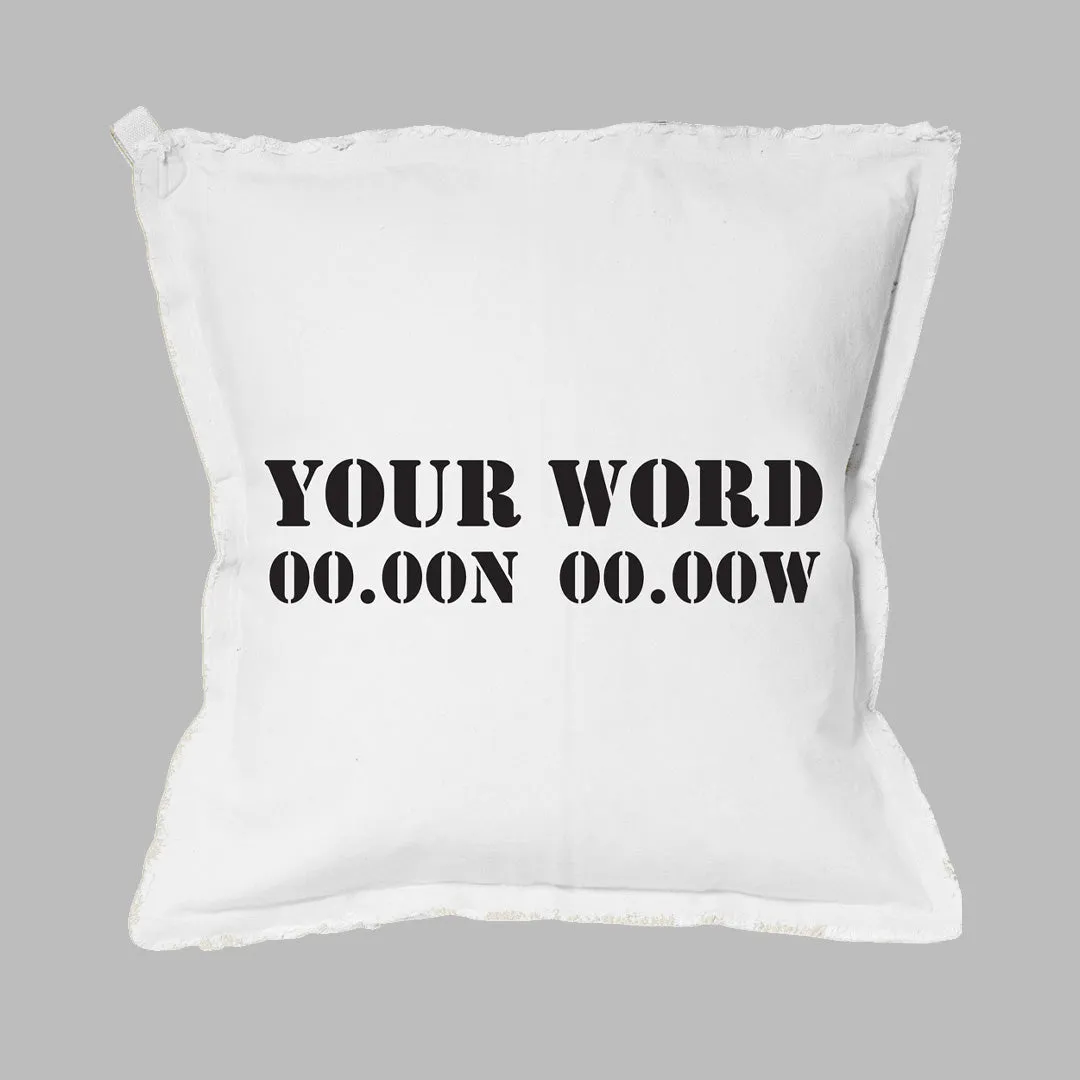 Your Word   Coordinates Stencil Square Pillow