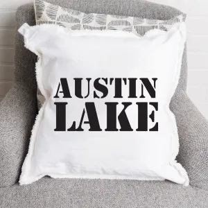 Your Word Two Lines Stencil Square Pillow