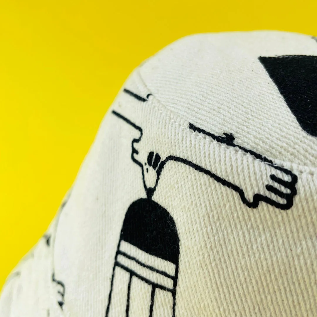 YUK FUN Bucket Hat Pencil Party Print