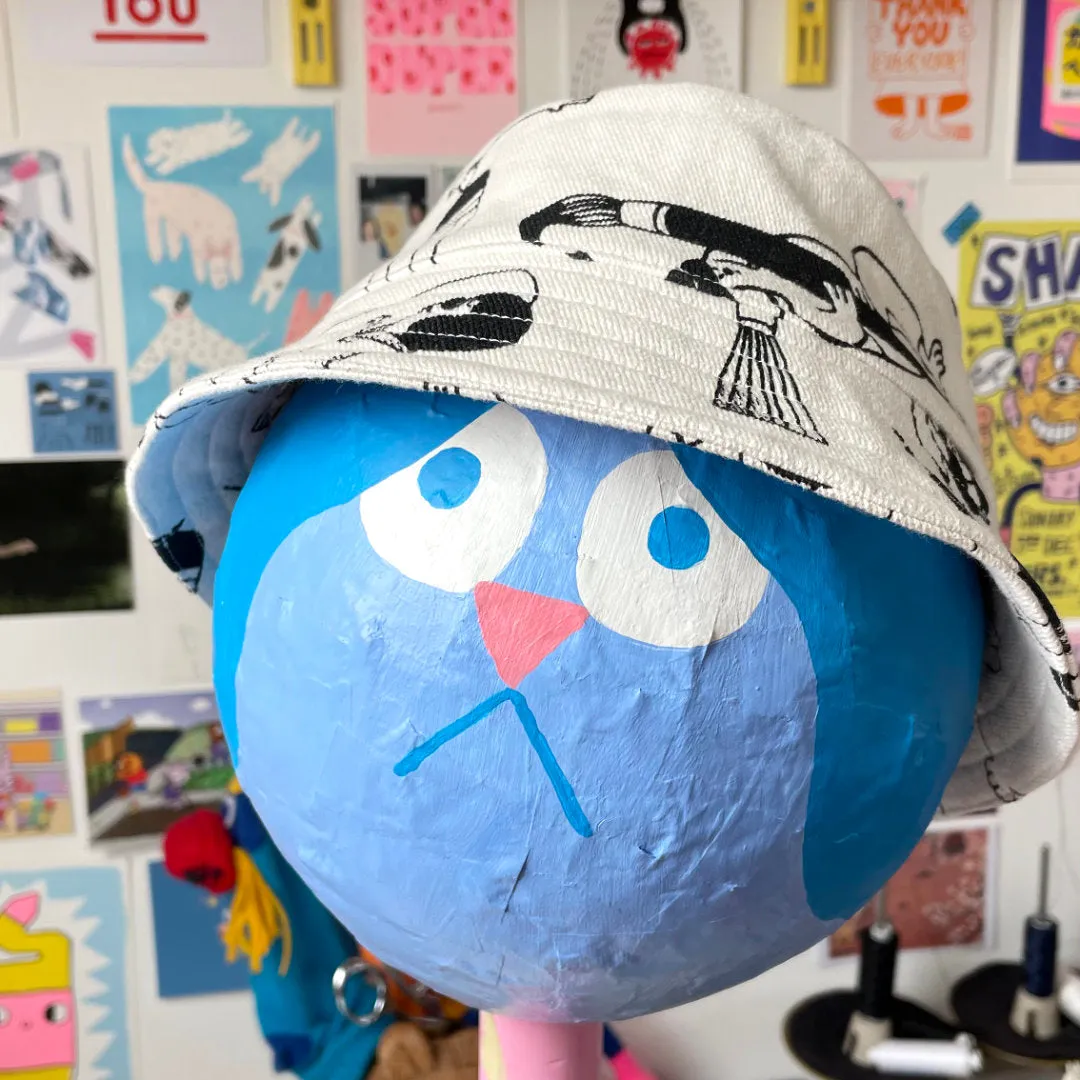 YUK FUN Bucket Hat Pencil Party Print