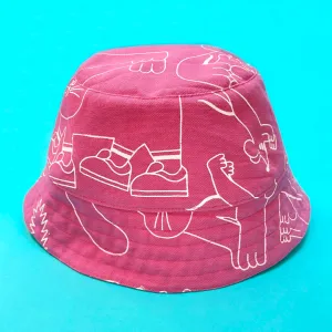 YUK FUN Bucket Hat - Pink Dora Print